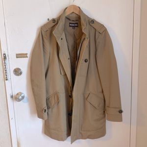 Michael Kors Tan colored pea/trench coat size Medium pre-owned